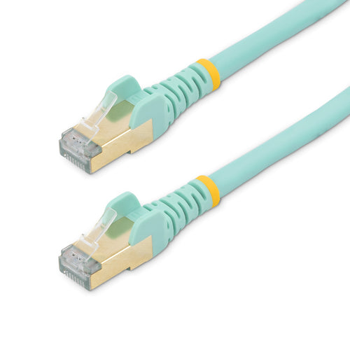 StarTech.com 3ft CAT6a Ethernet Cable - 10 Gigabit Shielded Snagless RJ45 100W PoE Patch Cord - 10GbE STP Network Cable w/Strain Relief - Aqua Individually Tested/Wiring is UL Certified/TIA